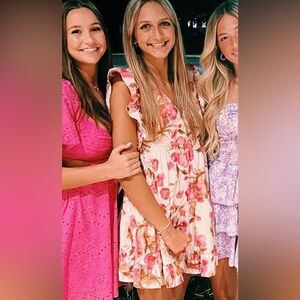 Abercrombie & Fitch Pink and Cream Dress